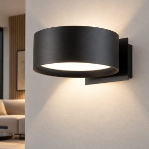 Fabas venice applique da parete nera led 11w cct 2700k 4000k dimmerabile