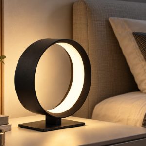 Fabas venice abat-jour per camera da letto nero led 19w cct 2700k 3000k 4000k dimmerabile