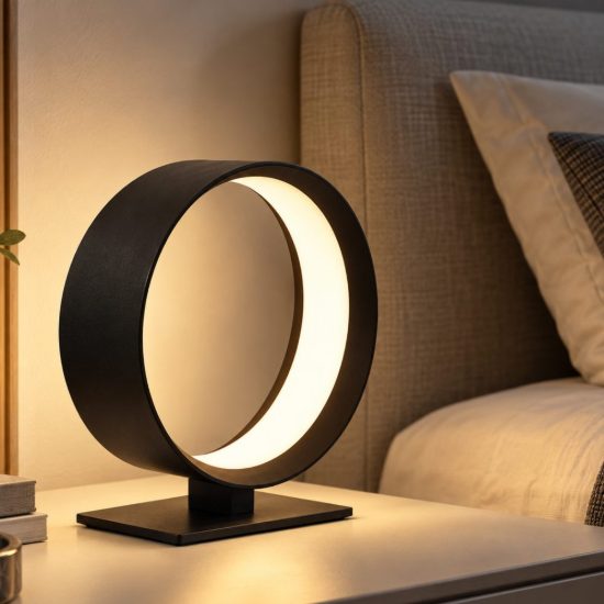 Fabas venice abat-jour per camera da letto nero led 19w cct 2700k 3000k 4000k dimmerabile