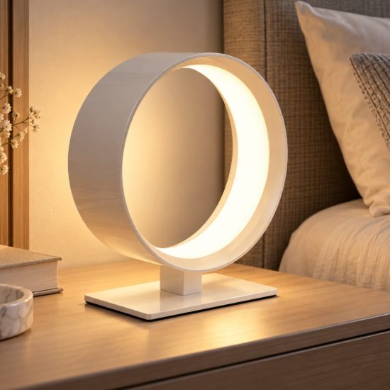 Fabas venice abat-jour da comodino led 19w cct 2700k 3000k 4000k dimmerabile champagne