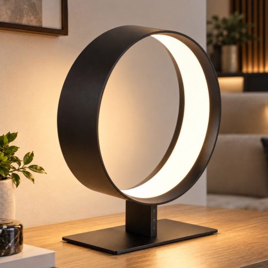 Fabas venice lampada da tavolo nera led 27w cct 2700k 3000k 4000k dimmerabile