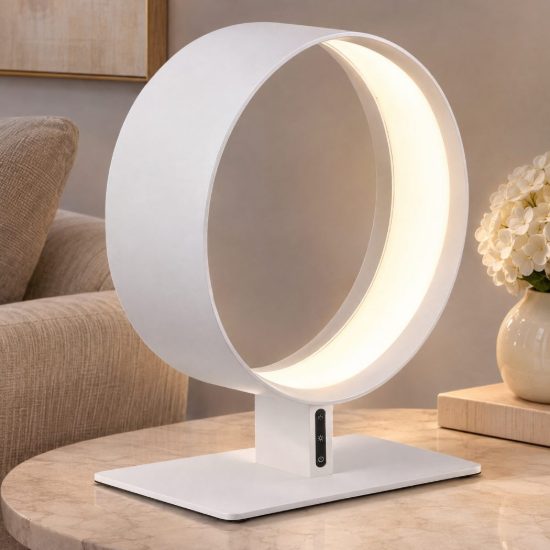 Fabas venice lampada da tavolo bianca led 27w cct 2700k 3000k 4000k dimmerabile