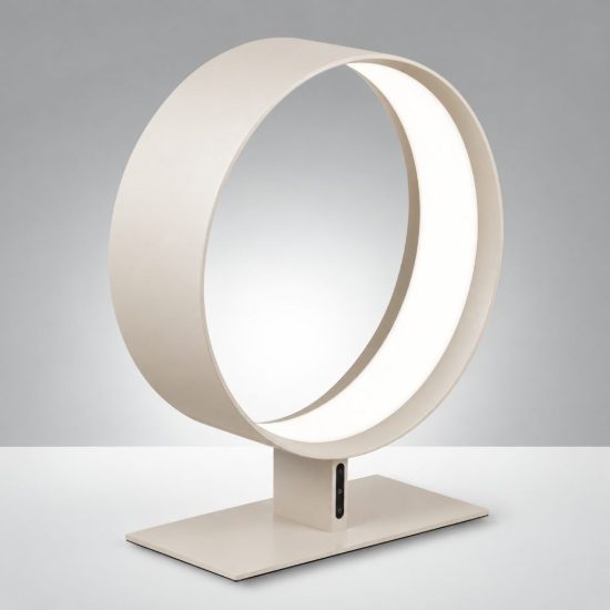 Fabas venice lampada da tavolo color champagne led 27w cct 2700k 3000k 4000k dimmerabile
