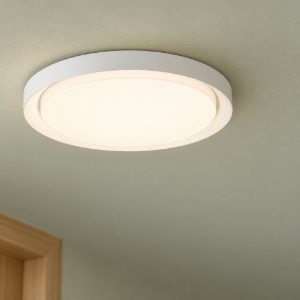 Plafoniera led 40w 3000k 46cm dimmerabile moderna rotonda bianca