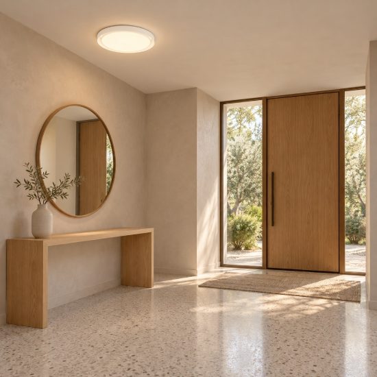Plafoniera led 40w 3000k 46cm dimmerabile moderna rotonda bianca