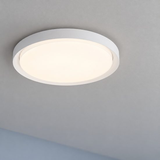 Plafoniera led 50w 3000k dimmerabile 56cm moderna rotonda bianca
