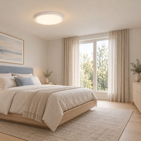 Plafoniera led 50w 3000k dimmerabile 56cm moderna rotonda bianca