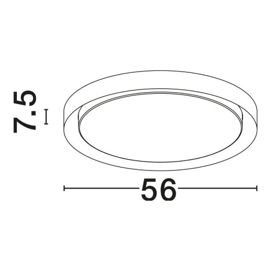 Plafoniera moderna rotonda nera led 50w 3000k 56cm dimmerabile