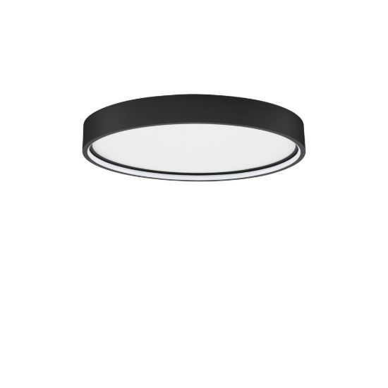 Plafoniera moderna rotonda nera led 30w 3000k 45cm dimmerabile