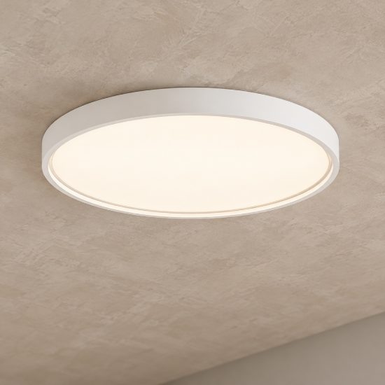 Plafoniera led 60w 3000k dimmerabile 60cm moderna rotonda bianca