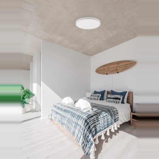 Plafoniera led 60w 3000k dimmerabile 60cm moderna rotonda bianca