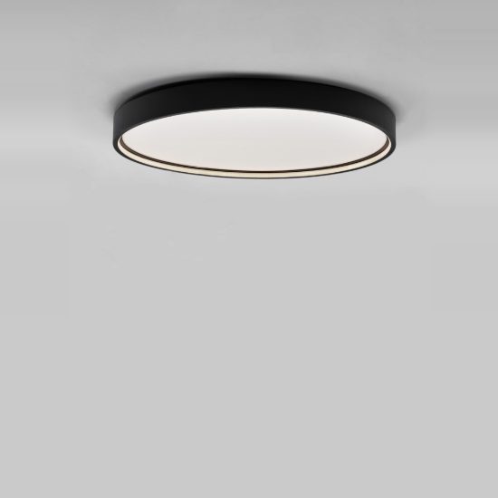Plafoniera moderna rotonda nera led 60w 3000k 60cm dimmerabile