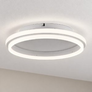 Plafoniera led 38w 3000k 45cm moderna ovale bianca