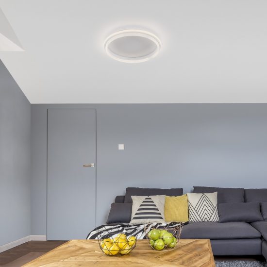 Plafoniera led 38w 3000k 45cm moderna ovale bianca