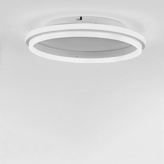 Plafoniera led 38w 3000k 45cm moderna ovale bianca