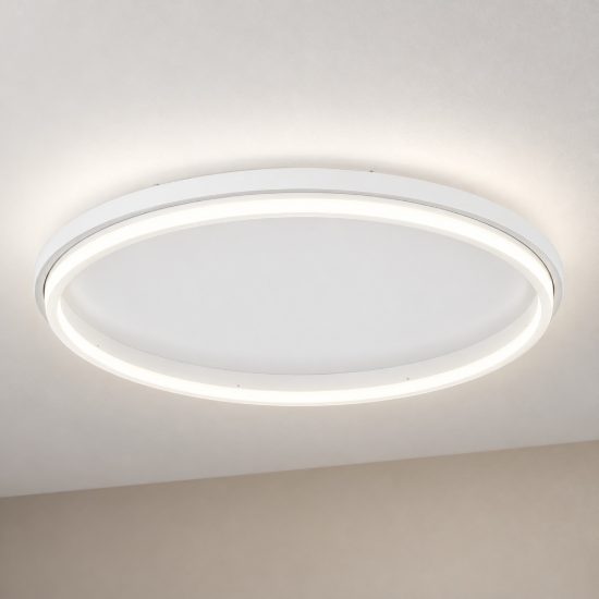 Plafoniera led 52w 3000k 60cm moderna ovale bianca