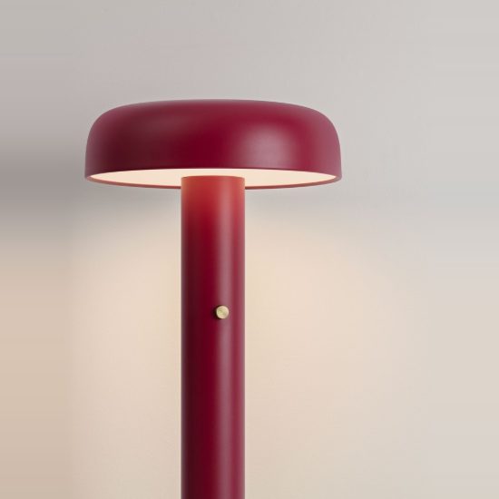 Lampada da terra bordeaux per camera da letto moderna led 28w 3000k dimmerabile