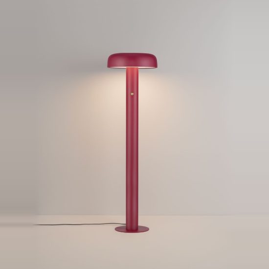 Lampada da terra bordeaux per camera da letto moderna led 28w 3000k dimmerabile