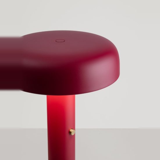 Lampada da terra bordeaux per camera da letto moderna led 28w 3000k dimmerabile