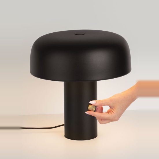 Abat-jour per camera da letto nero a fungo led 17w 3000k dimmerabile