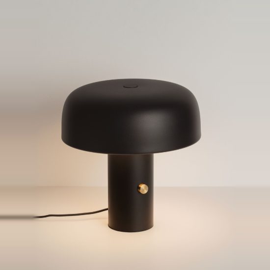 Abat-jour per camera da letto nero a fungo led 17w 3000k dimmerabile