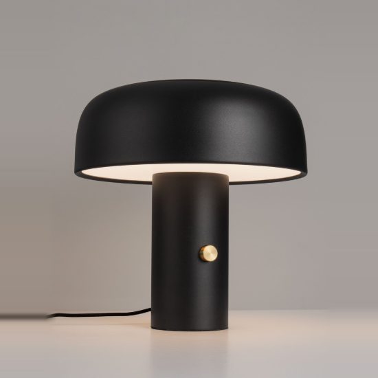 Abat-jour per camera da letto nero a fungo led 17w 3000k dimmerabile