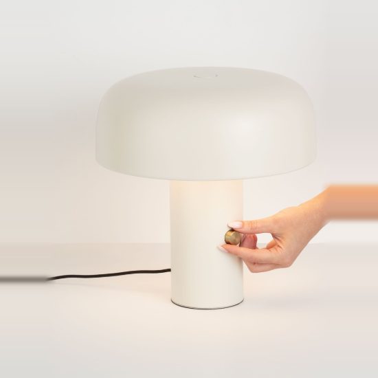 Lampada da comodino per camera da letto crema moderna led 17w 3000k dimmerabile