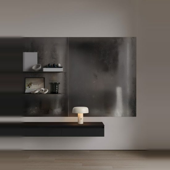 Lampada da comodino per camera da letto crema moderna led 17w 3000k dimmerabile