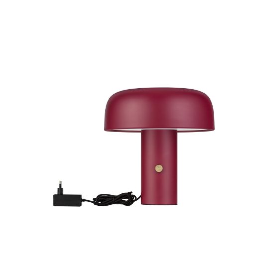Abat-jour per camera da letto moderno bordeaux a fungo led 17w 3000k dimmerabile
