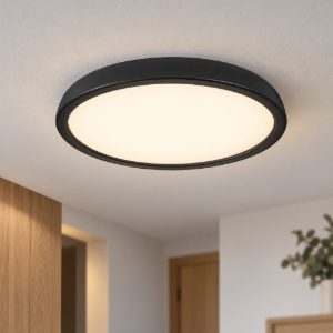 Plafoniera moderna rotonda nera led 44w 3000k 60cm dimmerabile