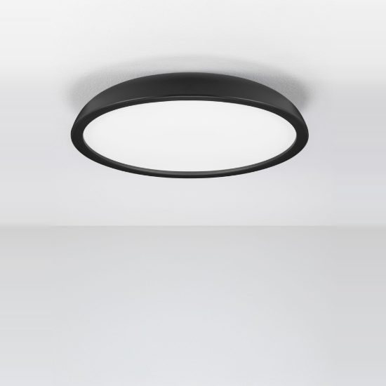 Plafoniera moderna rotonda nera led 44w 3000k 60cm dimmerabile