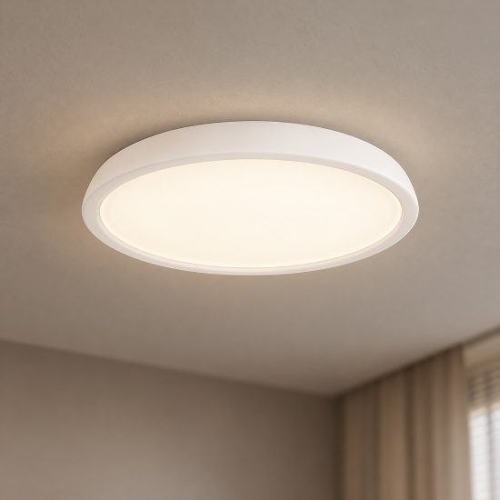 Plafoniera led 44w 3000k dimmerabile 60cm moderna rotonda bianca
