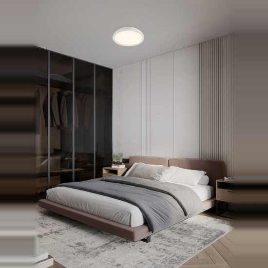 Plafoniera led 25w 3000k dimmerabile 45cm moderna rotonda bianca