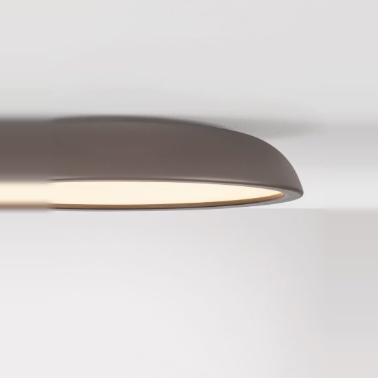 Plafoniera led 44w 3000k 60cm dimmerabile moderna tonda marrone