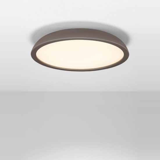 Plafoniera led 44w 3000k 60cm dimmerabile moderna tonda marrone