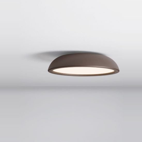 Plafoniera led 25w 3000k 45cm dimmerabile moderna rotonda marrone