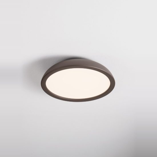 Plafoniera led 25w 3000k 45cm dimmerabile moderna rotonda marrone