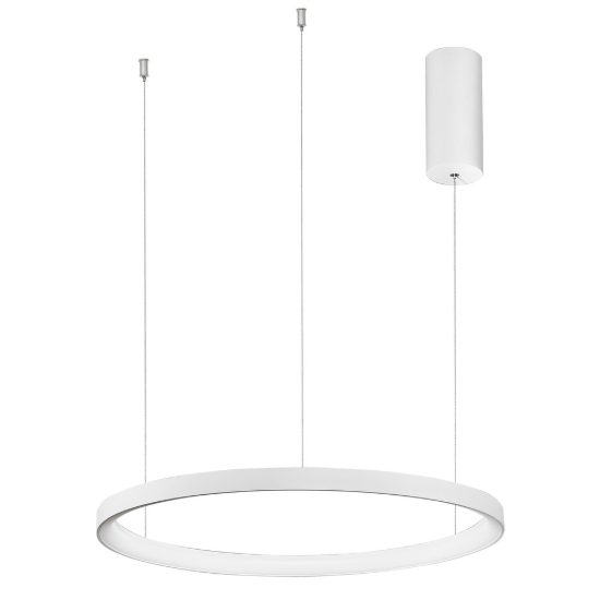 Lampadario led 38w 3000k dimmerabile moderno a sospensione bianco sabbiato per soggiorno