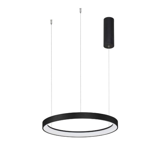 Lampadario a sospensione moderno nero sabbiato per soggiorno led 38w 3000k dimmerabile