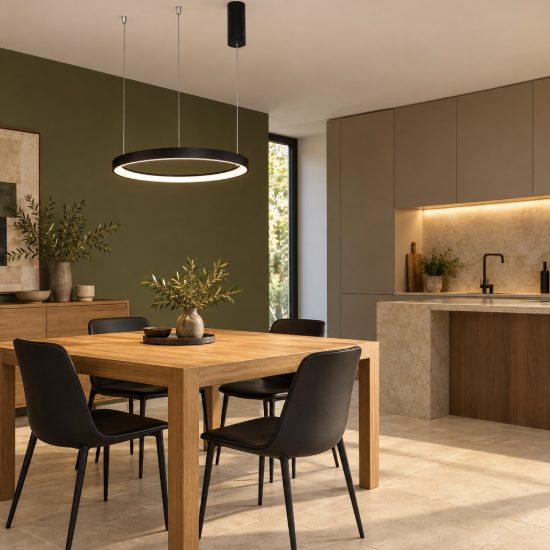 Lampadario a sospensione moderno nero sabbiato per soggiorno led 38w 3000k dimmerabile