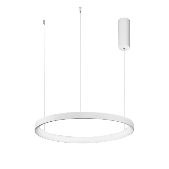 Lampadario led 48w 3000k dimmerabile moderno a sospensione bianco sabbiato per soggiorno