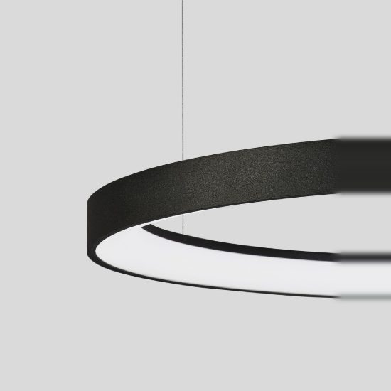 Lampadario a sospensione moderno nero sabbiato per soggiorno led 48w 3000k dimmerabile