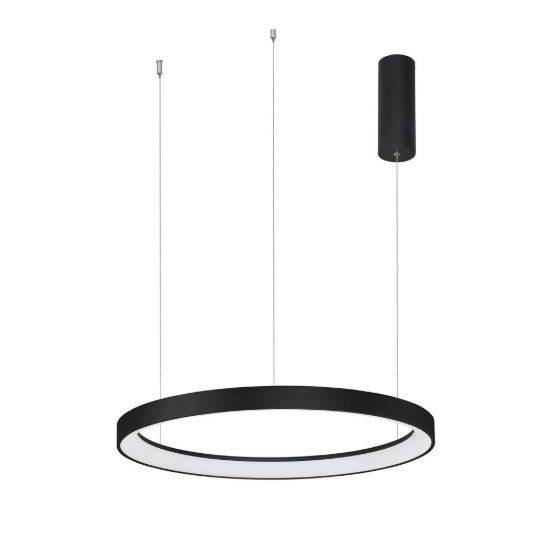 Lampadario a sospensione moderno nero sabbiato per soggiorno led 48w 3000k dimmerabile