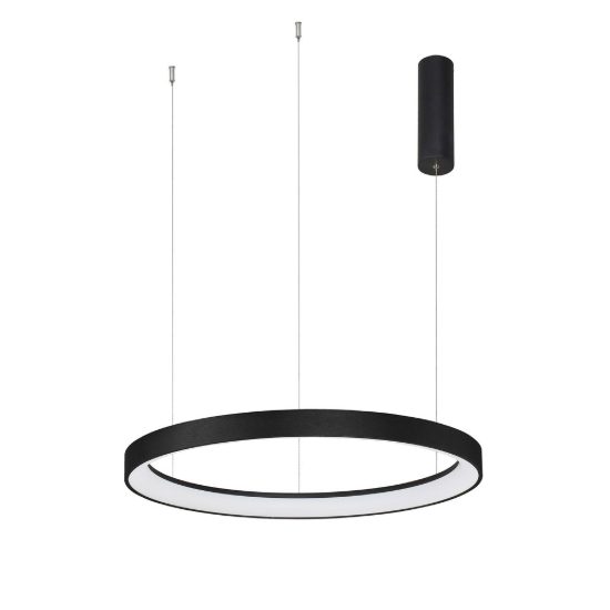 Lampadario a sospensione moderno nero sabbiato per soggiorno led 61w 3000k dimmerabile
