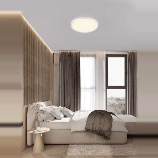 Plafoniera led 35w cct 2700k 3000k dimmerabile 40cm per cabina armadio moderna bianca