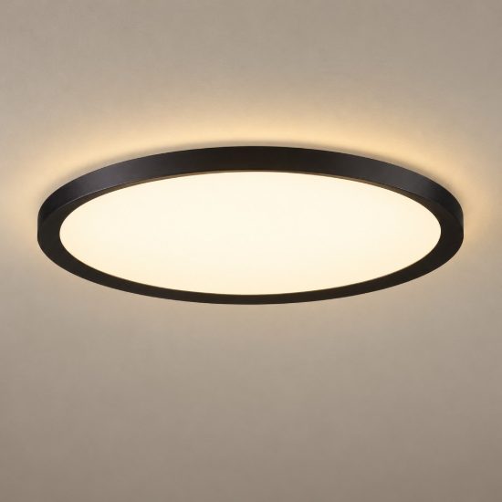 Plafoniera per cabina armadio moderna nera led 35w cct 2700k 3000k 40cm dimmerabile