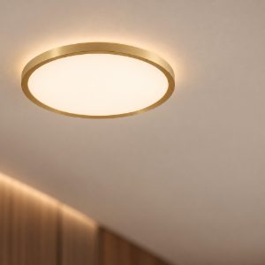 Plafoniera per cucina moderna rotonda oro led 35w cct 2700k 3000k dimmerabile