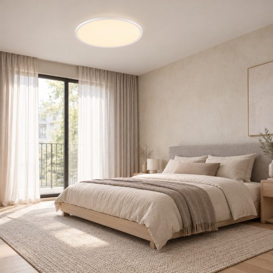 Plafoniera led 55w cct 2700k 3000k 60cm dimmerabile per soggiorno bianca