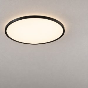 Plafoniera moderna rotonda nera led 55w cct 2700k 3000k 60cm dimmerabile