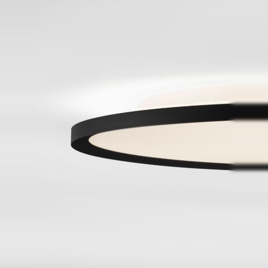 Plafoniera moderna rotonda nera led 55w cct 2700k 3000k 60cm dimmerabile